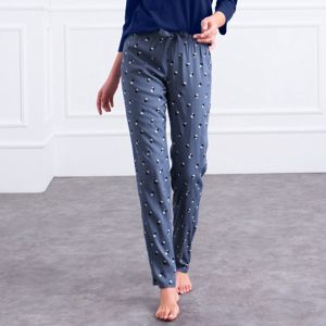 Blancheporte Pyžamové kalhoty s potiskem puntíků modrá 52