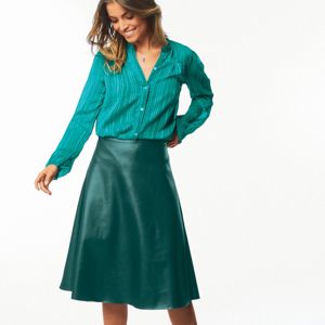 Blancheporte Midi koženková (1) sukně lahvově zelená 50