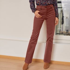 Blancheporte Manšestrové kalhoty s knoflíky hnědošedá 36