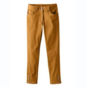 Blancheporte 7/8 kalhoty s knoflíky karamelová 52