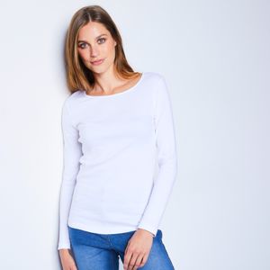 Blancheporte Tričko s dlouhými rukávy, bílé, ekologická výroba bílá 50