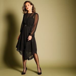 Blancheporte Asymetrické šaty s výšivkou černá 50