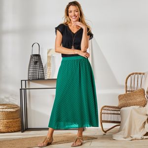 Blancheporte Dlouhá sukně s výšivkou zelená 50