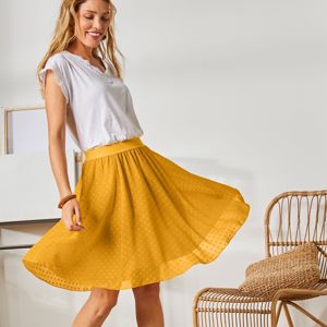Blancheporte Krátká sukně s výšivkou mangová 52