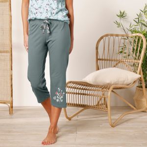 Blancheporte 3/4 pyžamové kalhoty se středovým potiskem květin bronzová 50