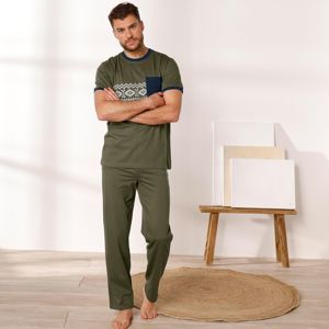 Blancheporte Pyžamové tričko s krátkými rukávy khaki 107/116 (XL)