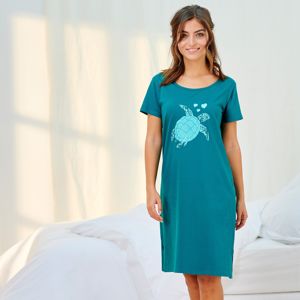 Blancheporte Krátká noční košile s potiskem želvy zelená 50