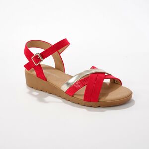 Blancheporte Páskové sandály, červené/ zlaté červená/ zlatá 41