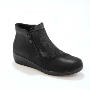 Blancheporte Kotníkové boty s efektem 2 materiálů, s fleecovou podšívkou, černé černá 41