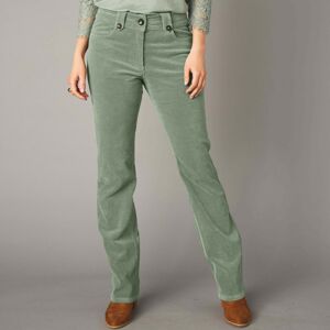 Blancheporte Rovné manšestrové kalhoty zelená 36