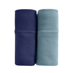 Blancheporte Sada 2 kalhotek maxi z bavlny nám.modrá+šedý melír 54/56
