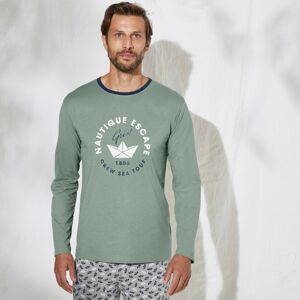 Blancheporte Pyžamové tričko s potiskem a dlouhými rukávy zelená 87/96 (M)