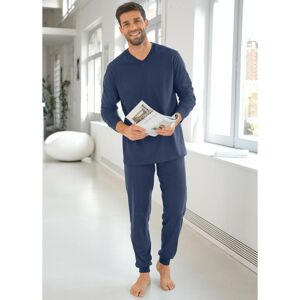Blancheporte Sada 2 jednobarevných pyžam s kalhotami a výstřihem do "V", bavlna šedá+nám.modrá 127/136 (3XL)