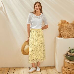 Blancheporte Dlouhá rozšířená sukně s minimalistickým vzorem žlutá 38/40