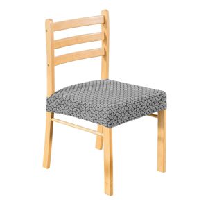 Blancheporte Potah na sedák židle z extra pružného mikrovlákna, geometrický motiv šedá sedák