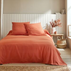 Blancheporte Jednobarevný tkaný přehoz na postel, bavlna terakota povlak na polštář 65x65cm