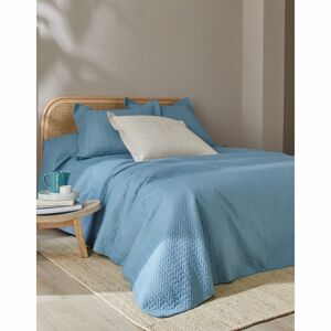 Blancheporte Prošívaný přehoz na postel s geometrickým vzorem, mikrovlákno modrošedá povlak na polštář 65x65cm