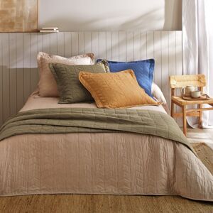 Blancheporte Jednobarevný prošívaný přehoz na postel s geometrickým designem písková povlak na pol.65x65cm,bez lemu