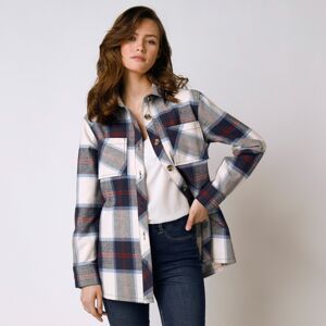 Blancheporte Svrchní košilová bunda na knoflíky indigo/režná 40