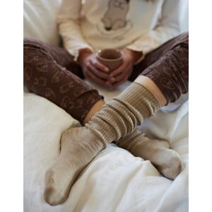 Blancheporte Sada 2 párů vysokých ponožek ze žebrovaného úpletu hnědošedá/režná 39/42