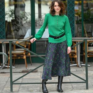 Blancheporte Dlouhá sukně s potiskem černá/zelená 42