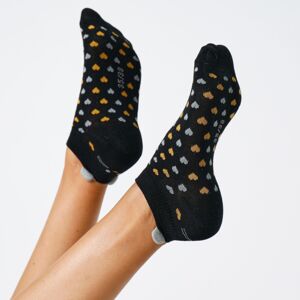 Blancheporte Sada 3 párů krátkých ponožek s 3D motivem kočky černá/medová 39/42
