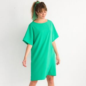 Blancheporte Rovné jednobarevné šaty se strukturou zelená 58