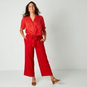 Blancheporte Široké kalhoty ke kotníkům červená 54