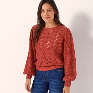 Blancheporte Ažurový pulovr růžové dřevo 50
