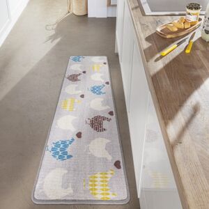 Blancheporte Kuchyňský koberec s motivem slepiček a srdcí vícebarevná 50x140cm