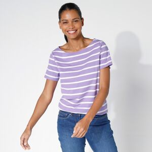 Blancheporte Pruhované tričko s krátkými rukávy lila/bílá 52