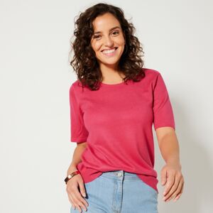 Jednobarevný pulovr s krátkými rukávy