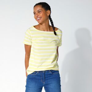 Blancheporte Pruhované tričko s krátkými rukávy žlutá/bílá 50