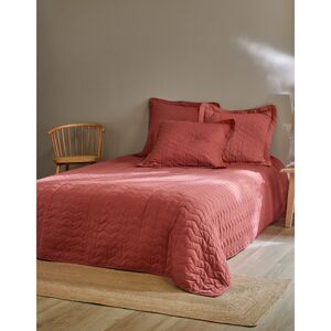 Blancheporte Jednobarevný prošívaný přehoz na postel s geometrickým designem růžové dřevo povlak na pol.65x65cm,bez lemu