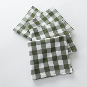 Blancheporte Sada 4 textilních kostkovaných ubrousků zelená 40x40cm