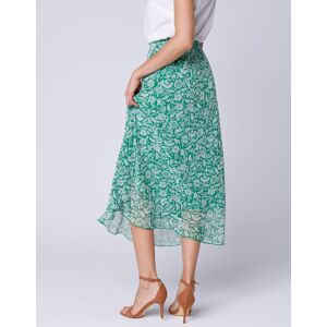 Blancheporte Dlouhá dvoubarevná sukně s potiskem zelená/režná 52