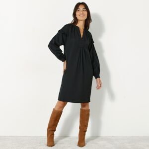 Blancheporte Jednobarevné rovné šaty z recyklovaného polyesteru (1) černá 48