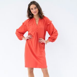 Blancheporte Jednobarevné rovné šaty z recyklovaného polyesteru (1) paprika 40