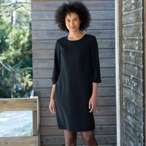 Blancheporte Jednobarevné rovné šaty se 3/4 rukávy černá 56