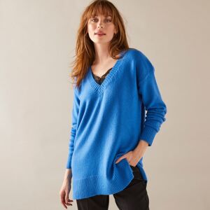Blancheporte Tunikový pulovr s výstřihem do "V" tmavě modrá 34/36