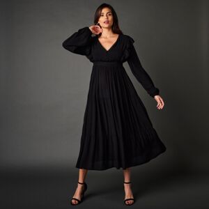 Blancheporte Dlouhé šaty s výstřihem do "V" černá 48