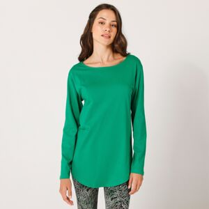 Blancheporte Jednobarevné tričko s dlouhými rukávy zelená 54