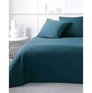 Blancheporte Sladěná prošívaná sada přehoz na postel + 2 polštářky paví modrá 240x260 cm přehoz+2 polštářky
